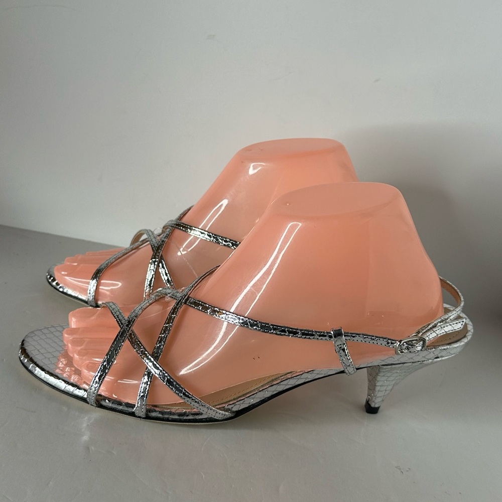 Theory 2” Kitten Heel Sling Back Python Print Sil… - image 1